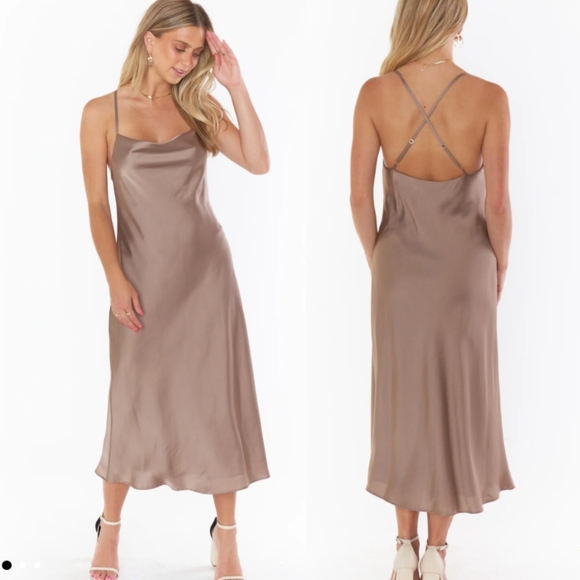 Show Me Your MuMu Dresses & Skirts - Show Me Your MuMu Taupe Midi Dress